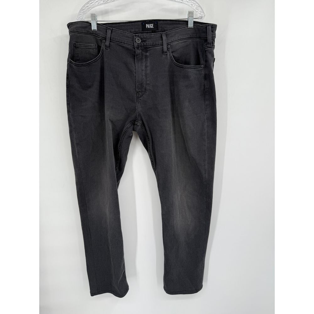 Paige Jeans Mens Black‎ Gray Wash Federal Straight Stretch Denim Sz 38
